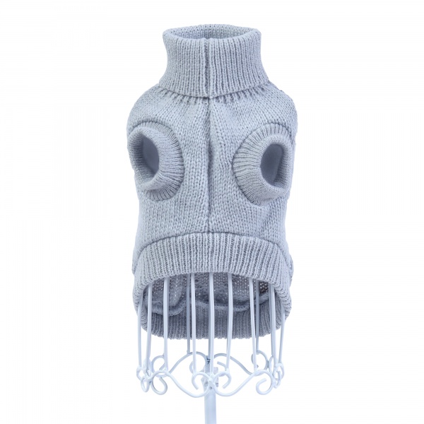 Grey Cable Knit Dog Sweater